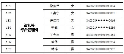 经开区长淮卫镇2023年公开选聘工作人员资格审查通过人员名单
